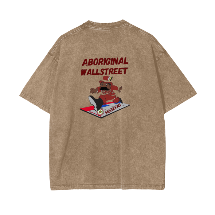 ABORIGINAL WALLSTREET Acid Wash Oversize T-Shirt