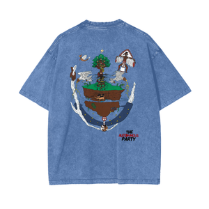 AUTONOMOUS TREE OF LIFE Acid Wash Oversize T-Shirt