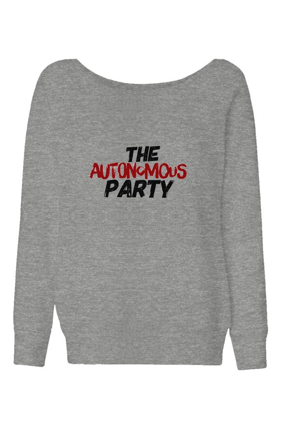 The Autonomous Party Womens Wide Neck Sweatshirt